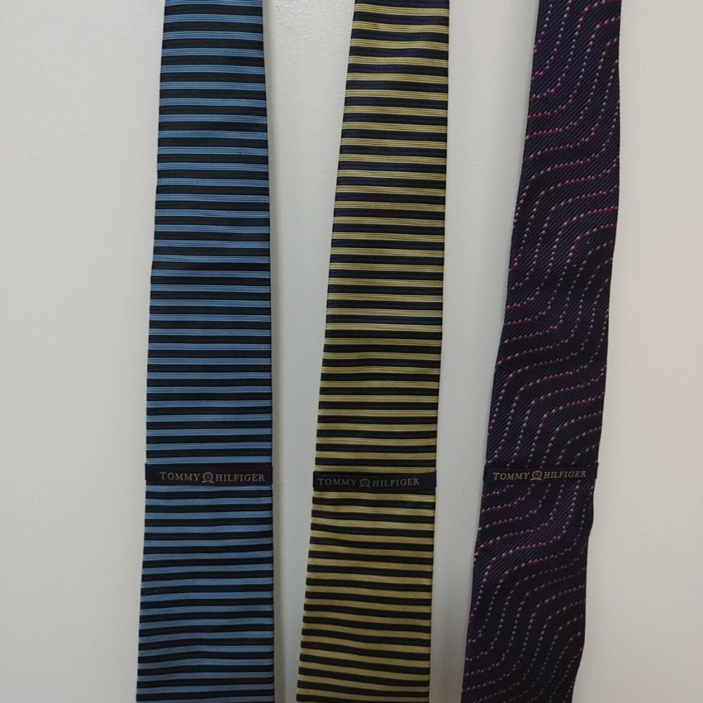 Tommy Hilfiger Men's Silk Tie (Bundle Set of 3)